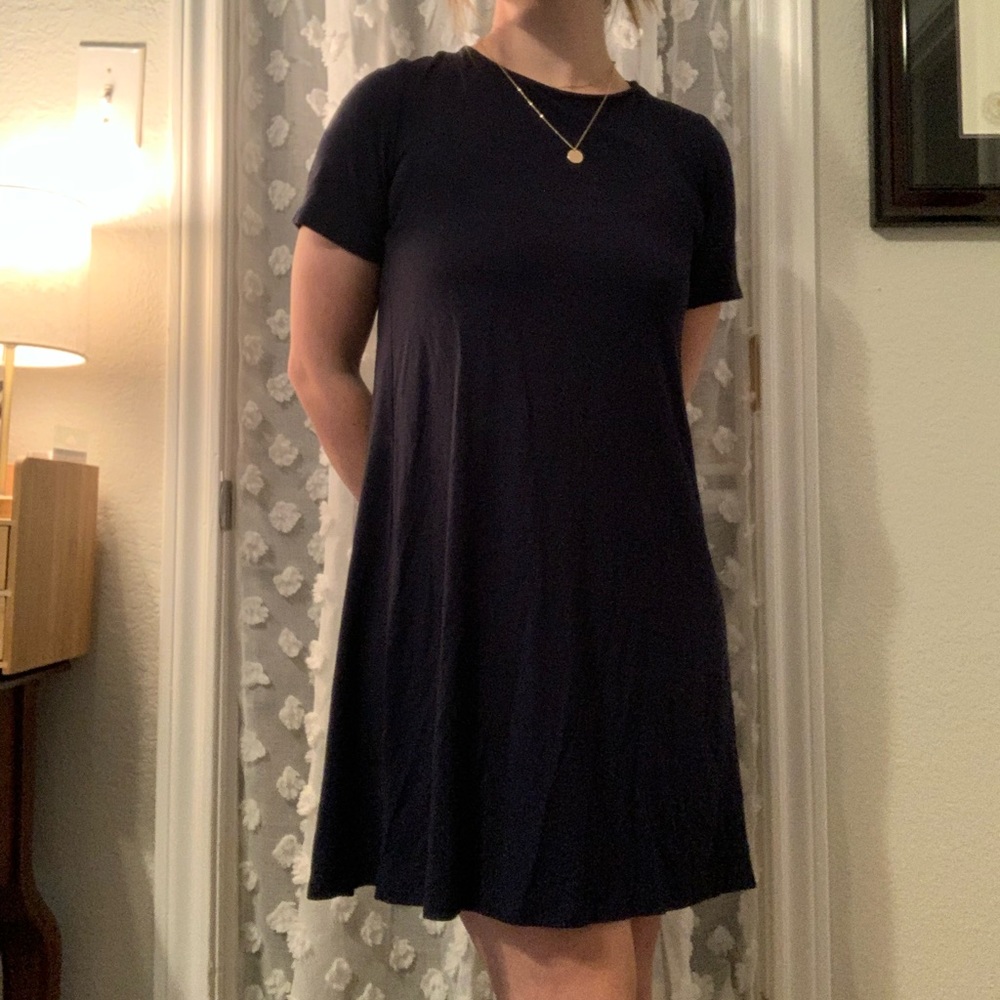 Navy Blue LOFT Shift Swing Dress